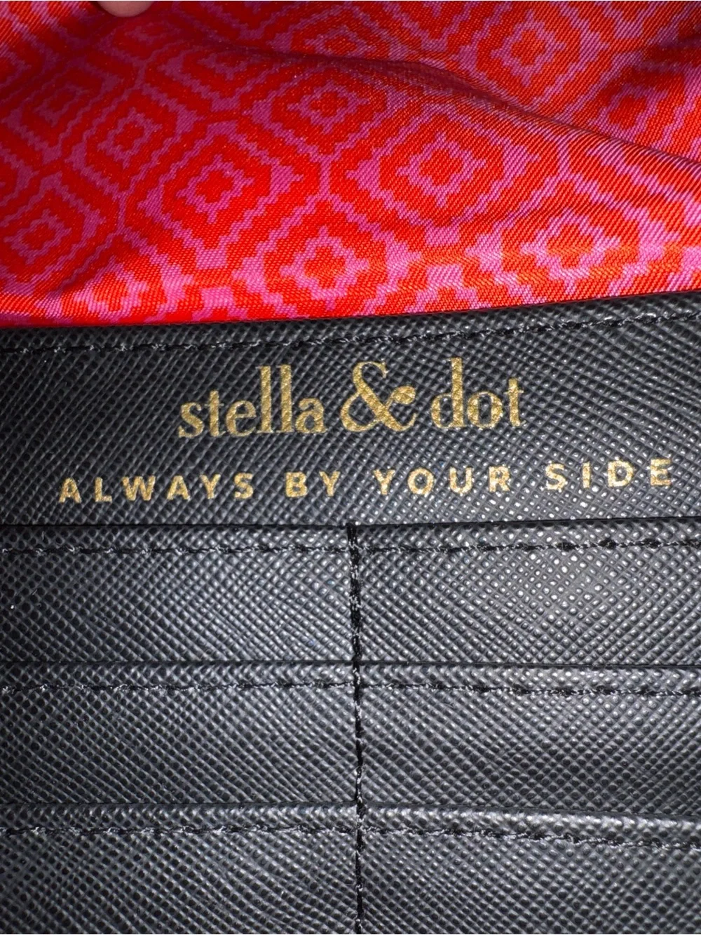 EUC Stella & Dot Black & White Diamond Pattern Envelope Clutch
